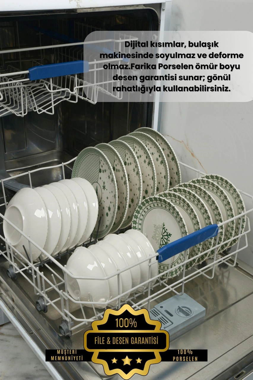 Kartanem 18 Parça 6 Kişilik Porselen Yemek Takımı Çok Renkli