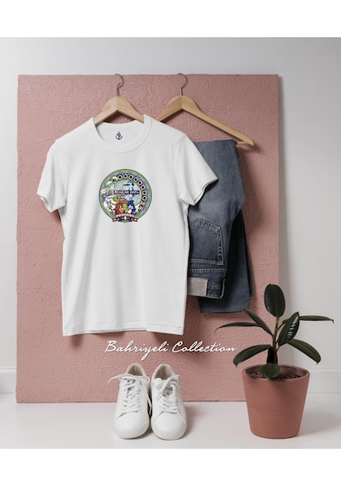 Oversize Regular Show Sürekli Dizi Tasarımlı Unisex T-shirt Beyaz