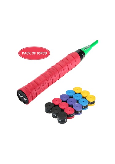 Lemestar 60 Adet Pu Badminton Tenis Raketi Sarma Bandı - Titreşimi Azaltır, Teri Emici, Rahat Kokuşmaz El Tutucu