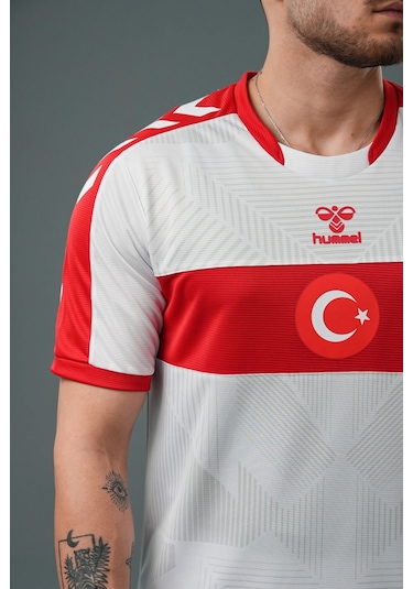 Hummel Türkiye Milli Takım Forması Baskı Hediyeli Beyaz - Kırmızı