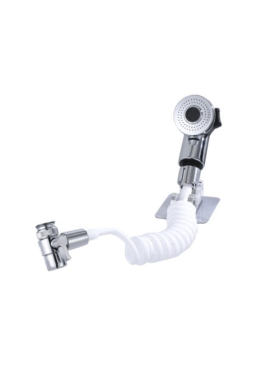 Padalink Dus Banyo Seti, 2 Seviye Ayarlı Duş Başlığı, Fişi Dönüştürücü, Bağlantı Borusu Ve Ahşaplı Ekipmanlar Abs Malzeme, Gümüş Renk