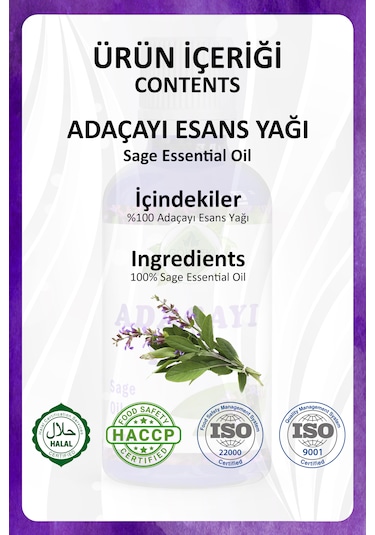 Adaçayı Yağı Sage Essential Oil 20 Ml.