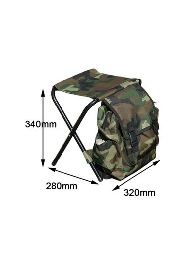 Jeehugo Kamuflaj Dış Mekan Folding Sandalye - 600d Oxford Kumaş Ve Çelik - 32x28x34cm - Balıkçılık/montaj İçin Taşınabilir Sırt Çantası Sandalye Çok Renkli