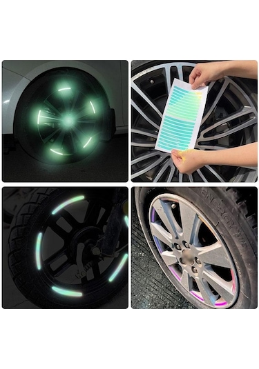 Beyaz 20 Adet Araba Tekerleği Yansıtıcı Etiket Lastik Tekerlek Göbeği Yansıtıcı Etiket Kişiselleştirilmiş Vücut Aydınlık Çıkartmalar 20pcs