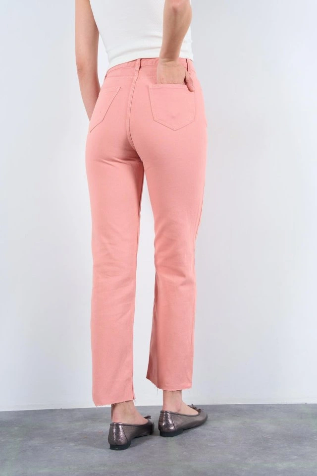 Sidelya Concept Strong Düz Pantolon - Pudra Pudra