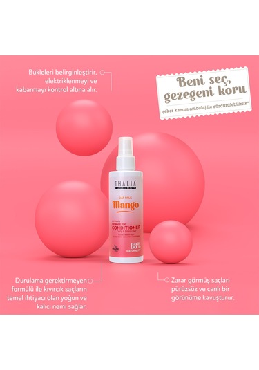 Thalia Yulaf Sütü & Mango Özlü Kıvırcık & Kabarık Saçlara Özel Sıvı Bakım Kremi 200 ML