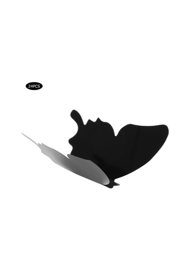 Hangfox 24 Adet Siyah 3d立体 Kelebek Duvar Sticker - Pvc Materyal - Dıy Dekorasyon - Oturma Odası, Yatak Odası İçin Zenginleştirici Diğer