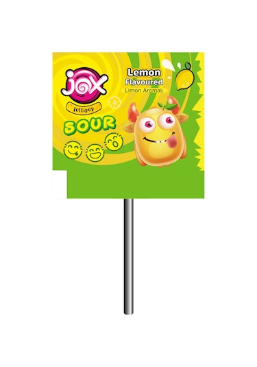 Jox Flat; Kabartmalı Yüz İfadeli Ekşili Yassı Lolipop 150 x 6.2 G
