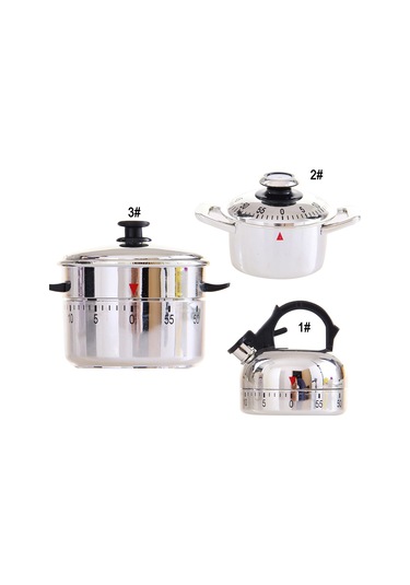 Springsun Paslanmaz Çelik Demlik Şekilli 60 Dakika Mekanik Mutfak Zamanlayıcısı Diğer