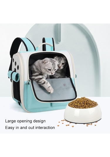 Cbtx Nefes Alabilen Kare Kedi Sırt Çantası Katlanabilir Açık Hava Taşınabilir Evcil Hayvan Çantası Model 4 Gri