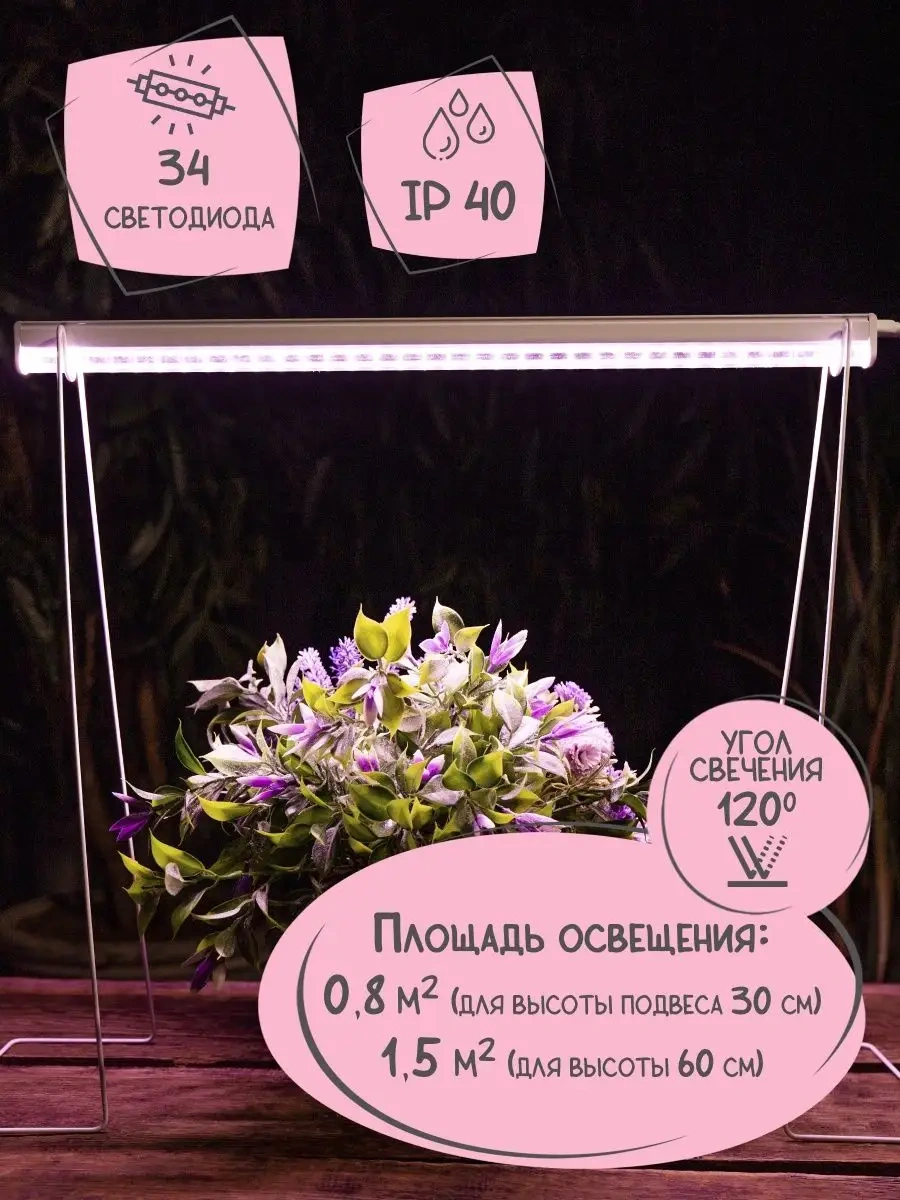 Uniel Fitoska İle Bitki Ve Fideler İçin 18w 560mm 46665726 Açık Ton Pembe