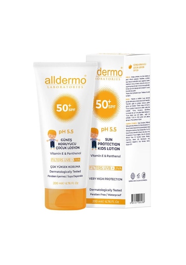 Alldermo SPF 50+ Çocuk Güneş Losyonu 200 ML
