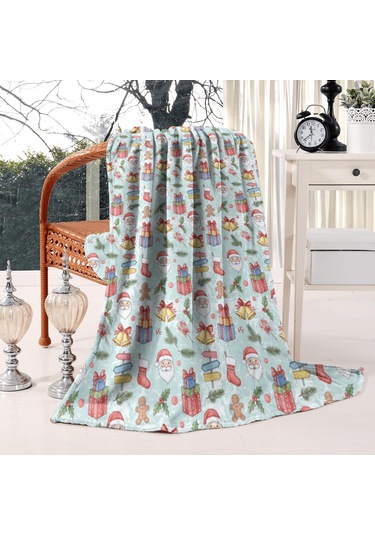 Noel Desenli 50x60 İnç Polar Battaniye, Yumuşak, Hafif Ve Kalın, Erkek, Kadın Ve Çocuk İçin Noel Baba Noel Hediyesi