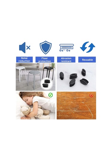 32 Parça Plastik Boru Uç Kapakları Mobilya Ayakları Oval Uç Kapakları Plastik Sandalye Bacak Koruyucuları Dolap Sandalyesi İçin Oval Boru Tapası Oval Boru Ek Parçası 15x30mm, Siyah Diğer