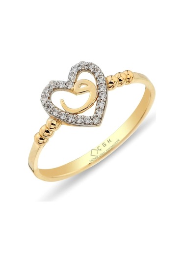 Çgk Çiğdem Gürel Kuyumculuk Vav Kalp Altın Yüzük Sarı