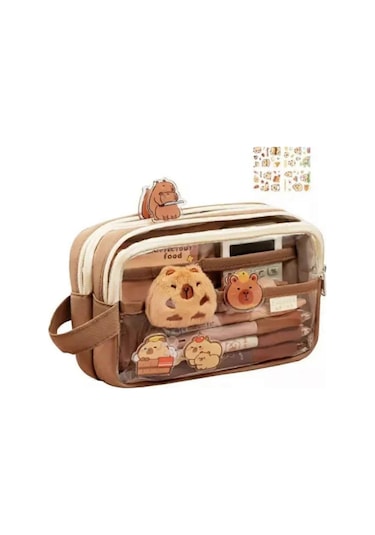 Öğrenci Kalem Kutusu Kalem Kesesi Kapibara Kırtasiye Kutusu Sevimli Kırtasiye Kutusu Çok Renkli