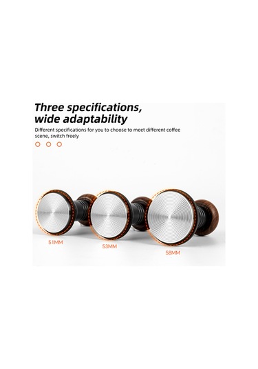 Geeksen Kahve Tamperi 58mm: 30lb Sabit Guc, Dengeleyici, Derinlik Ayarlanabilir, Cevher Ahşap Kolu, 304 Çelik Taban Diğer