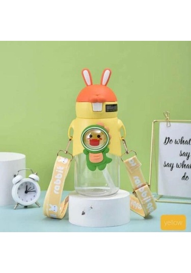 Sevimli Tavşan Çocuk Okul Matara Su Şisesi 600 ML