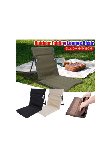 Taşınabilir Açık Katlanır Şezlong Bahçe Parkı Çim Tembel Sırtlı Siyah