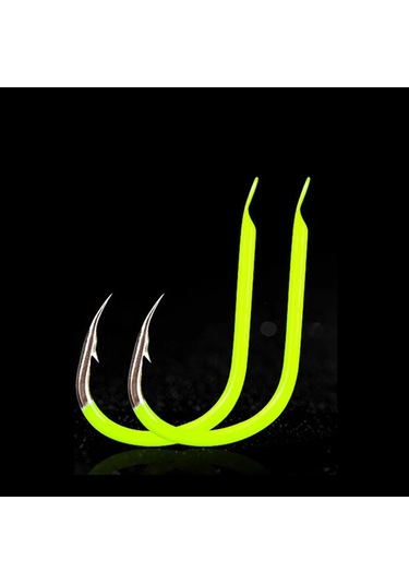 Jeehugo 50 Adet Sarı Floresan Oltacı İğne - Yüksek Karbon Çelik, 13 Boyut, Balıkçılık Enstrümanı