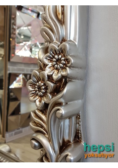 Klasik Model Gümüş Renk Varaklı Boy Aynası Gümüş