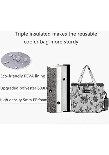 Youmex Yeniden Kullanılabilir Isı Saklama Yemek Çantası, Poliester + Pe Köpük Dolgulu, Çalışma/seyahat/manzaralı Aktivitelere Uygun, Çiçek/bitki Desenleri Seçenekleriyle Çok Renkli
