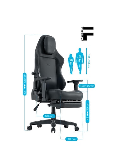 Fashcolle Globe Pro Black Oyuncu Koltuğu Siyah