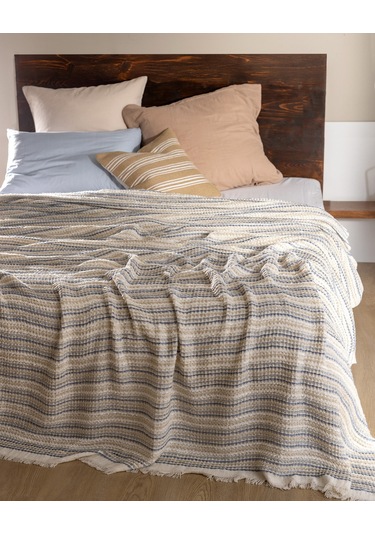 Marinos Çift Kişilik Yatak Örtüsü - İndigo 8684427228777 Indigo