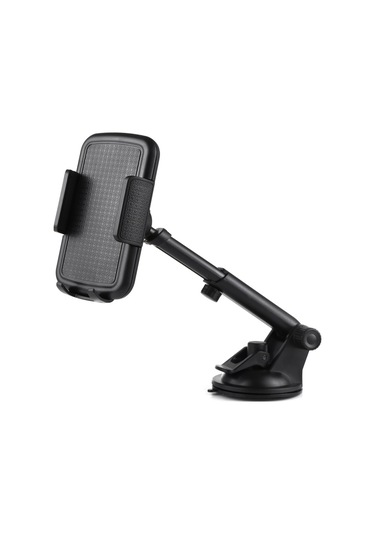 Sones Vantuzlu Evrensel Dönebilen Ayar Araç Ön Camı Cep Telefonu Tutucusu Siyah