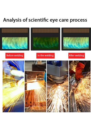 Symbee Otomatik Işık Regülasyonlu Güneş Enerjili Kaynak Gözlüğü - Kaynak, Argon Ark, Kesim Ve Taslama İçin Işık Koruyucu Gözlük Pil Dahil