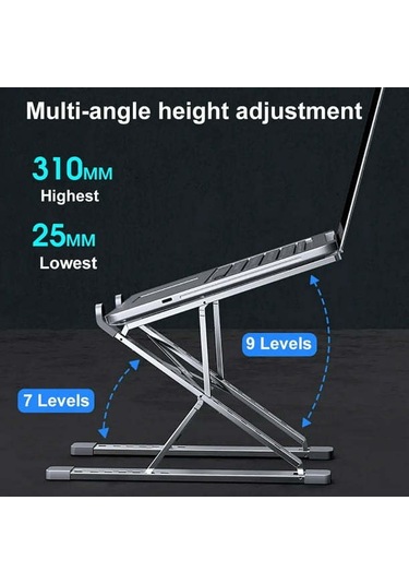 Yaozixa Alüminyum合金n8 Taşınabilir Bilgisayar Desteği, Ayarlanabilir Açı Tablet Tutucu, Ergonomik Ofis/ev Masaüstü Stant Gümüş