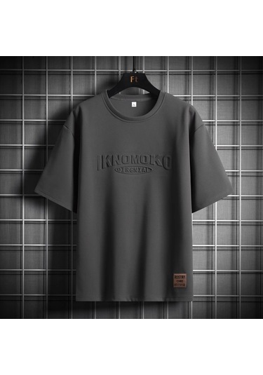 Erkek Kısa Kollu Tişört, 6858 Koyu Gri Diğer