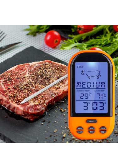 Suofeng Kablosuz Mutfak Isı Ölçer - Barbekü Ve Gıda Sıcaklık Ölçümü, 0-250 C Aralığı, 20-30m Alım Mesafesi Çok Renkli