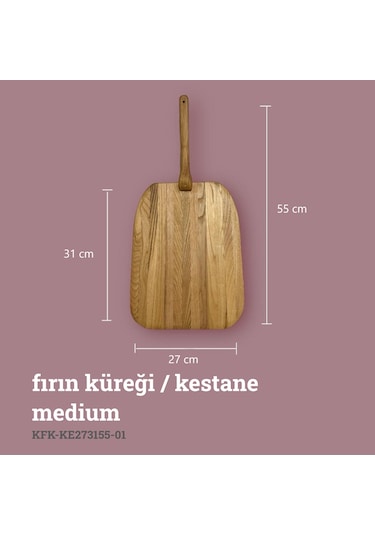 Kaf Ahşap Fırın Küreği Kestane / Medium