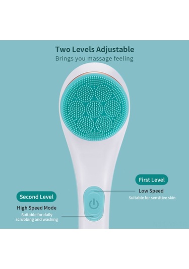 Yifomall Pink Elektrikli Banyo Fırçası: 4 Farklı Başlı, 2 Hızlı, Uzun Kolu, Ipx7 Su Geçirmez, Vücut Temizleme Ve Masaj Ae-8382 Çok Renkli