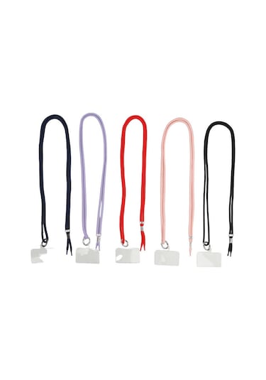 Noktaks - Cep Telefonu Kumaş Halat İp 140 Cm - Siyah T23938