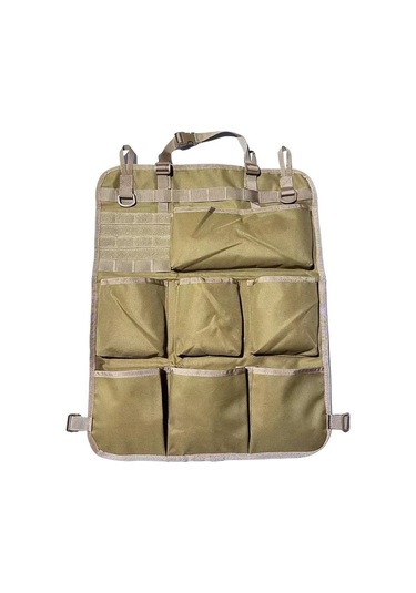 Chuangyinshop 8 Cep Tactical Molle Araç Koltuğu Organizer Army Green Araç Organizasyonu İçin Dayanıklı Haki Yeşili