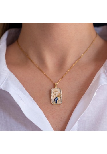 Çelik Kolye, Altın Kaplama Kova Burcu Kadın Kolye K-114 Altın