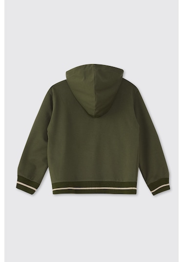 Panço Erkek Çocuk Fermuarlı Sweatshirt Lacivert Haki