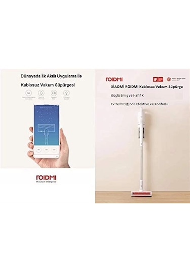 Xiaomi Roidmi F8 Absolute Siklonik Sistem Şarjlı Dikey Süpürge