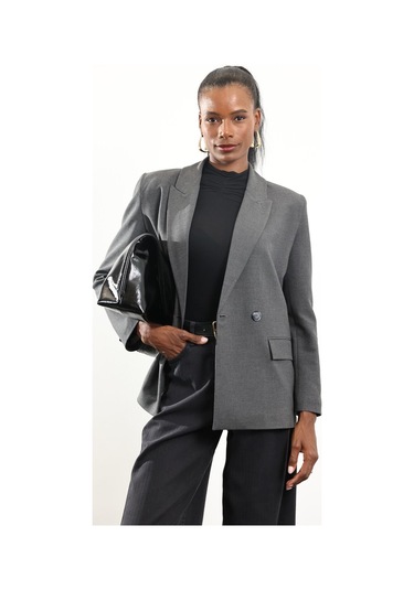 Antrasit Çift Düğmeli Blazer Ceket 17165 Antrasit