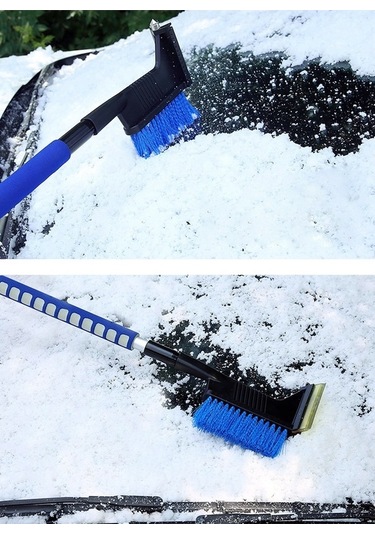 Ulzyvf Araç Kar Kazıyıcı - Uzatılabilir Alüminyum Fırça Ve Çekiçli - Boya Koruyucu