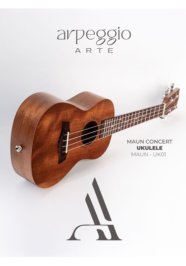 Arpeggio Arte - Maun Uk-01 Ukulele Maun Concert Profesyonel Ukulele - Kılıf Hediyeli Ahşap