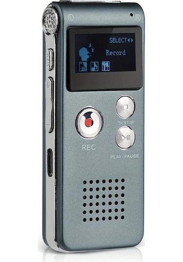 Elmpaly 32gb Gri Yükseltilmiş Ekranlı Mini Ses Kayıt Cihazı Ses Kaydı Mp3 Çalma Uzun Pil Ömrü