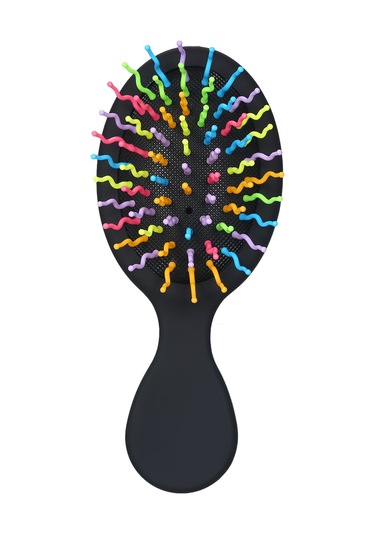 Vkemall Küçük Taşınabilir Hava Yastıklı Saç Fırçası - Yumuşak Uçlu Sırtlı Tırnaklar İle Saç Ve Kafa Derisi Masajı, Tüm Saç Tiplerine Uygun - Siyah