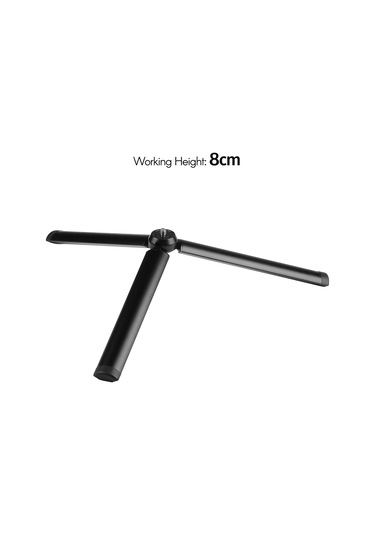 Kangvka Alüminyum Mini Masaüstü Tripod - 8cm Çalışma Yüksekliği - 1/4 İnç Evrensel Bağlantı - Siyah Siyah
