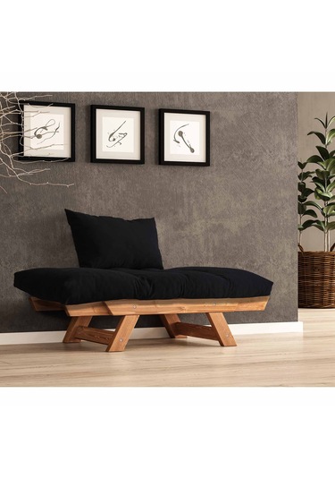 Woodesk Adalar Masif Tik-siyah Renk Berjer Cpt8159-140 Siyah