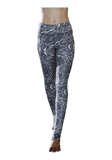 Paıyıge Kadın Baskılı Taş S Hk09 Yoga Pantolon Gri