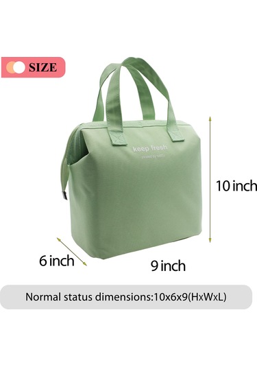 Yalıtımlı Öğle Yemeği Çantası Basit Bento Soğutucu Öğle Yemeği Çantası Kadınlar, Erkekler, Yetişkinler, Piknik, İş, Yürüyüş, Plaj İçin Öğle Yemeği Kutusu Açık Yeşil Çok Renkli