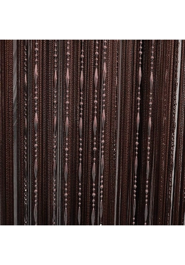 1mx2m Dekoratif Damla Zincir Boncuk Pencere Kapı Perdesi Perde İpi Kapı Oda Bölücü Kahverengi